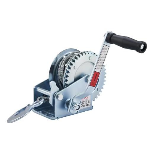 OPENROAD 1600lb Boat Trailer Winch, Hand Winch with 10m Cable,Handle Crank Manual Winch for Pulling,Hand Winch