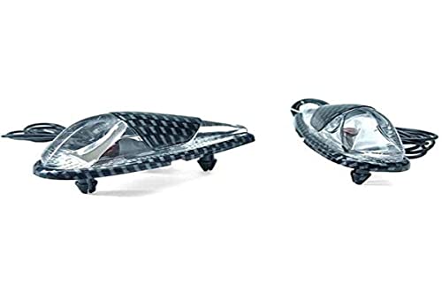 one by Camamoto cod. 77206190 kit set Coppia Frecce Carena Adesive Carbon Vetro Trasparente Lampade 12V Moto Scooter