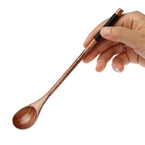 VATTEA Tea Spoons Wooden Teaspoons Long Wood Tea Coffee Spoons Style Wooden Spoon for Honey Dessert Coffee Drink Stirrer
