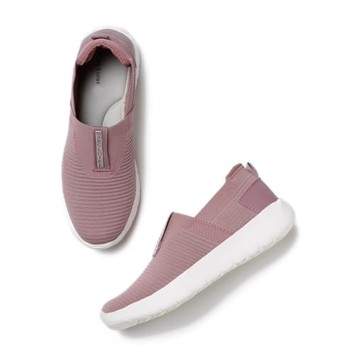 Marc Loire Women's Comfortable Slip-On Sneakers; Smart and Casual Shoes for Regular Wear (Onion, 3)