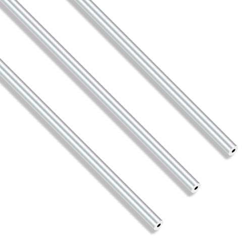 iMeistek 6063 Aluminium-Rundrohre, 5 mm Außendurchmesser, 2 mm Innendurchmesser, 300 mm Länge, 1,5 mm Wand, nahtlos, gerade, Aluminiumrohre (3 Stück)
