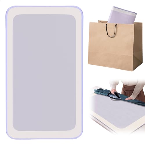 Bügelunterlage für Tisch, Bügelmatte mit Bügelhandschuhe, Bügel Unterlage Faltbar, rutschfeste Bügelunterlage Set für Desktop und Andere Oberflächen, Violett, 80x50 cm