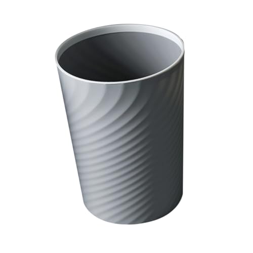 ULTECHNOVO della Spazzatura per Cucina in Plastica Resistente Contenitore Rifiuti Tondo e Spazioso Cestino e Ufficio Facile da e Colore Grigio