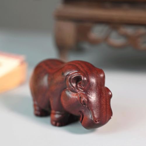 Sculpture artisanale compacte hippopotame, le cadeau en bois idéal