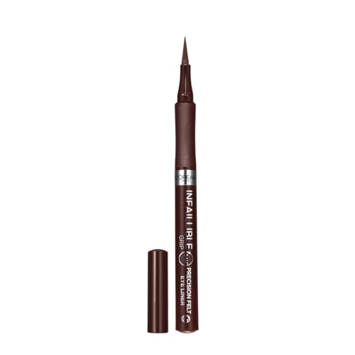 L'Oréal Paris - Eyeliner Feutre Précision - Pointe Ultra Fine - Résistant à l'Eau & Sans Transfert - Infaillible Grip Precision Felt Liner - Teinte : Brun - 6,3 g