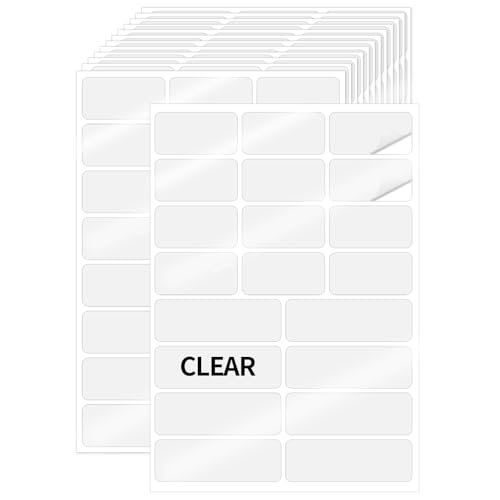 Transparent Stickers Labels, Removable - Self Adhesive Clear Label Stickers for Essential Oil Bottle, Jars, Food Storage or Gift Decoration (2 Size, 300 Sheet)