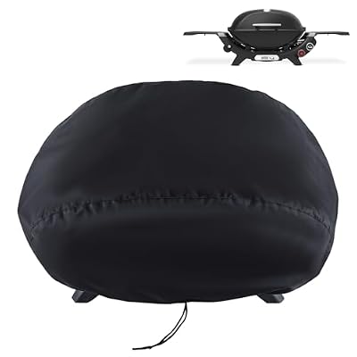 Grill Cover for Weber Q2800N+, Q2000N, Q2200N, Q2600N+ Gas Barbecues, 600D Heavy Duty Waterproof UV Resistant Bonnet Cover for Weber Q, Outdoor Barbeque Grill Accessories