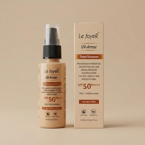 Le foyer | UV-Armor Tinted Sunscreen SPF 50 PA+++, Broad Spectrum
