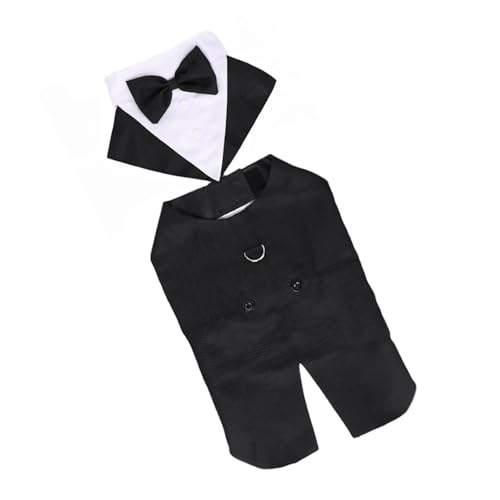 Traje esmoquin para perro con moño elegante tamaño M