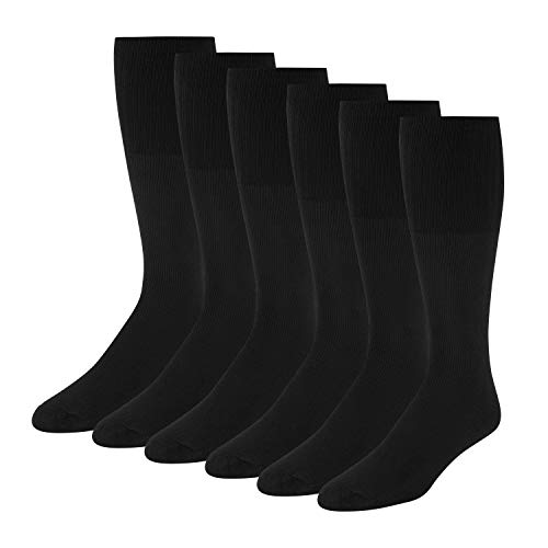 Men s Solid Tube Socks Over the Calf High 24 (6-Pair) Size 9-10-13-19