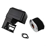 Carcasa de filtro de aire para cortacésped compatible con motores GX120 GX160 GX200 de 196 cc y 5.5 HP, incluye elemento de filtro de aire y junta, construcción de plástico duradero para mejorar el