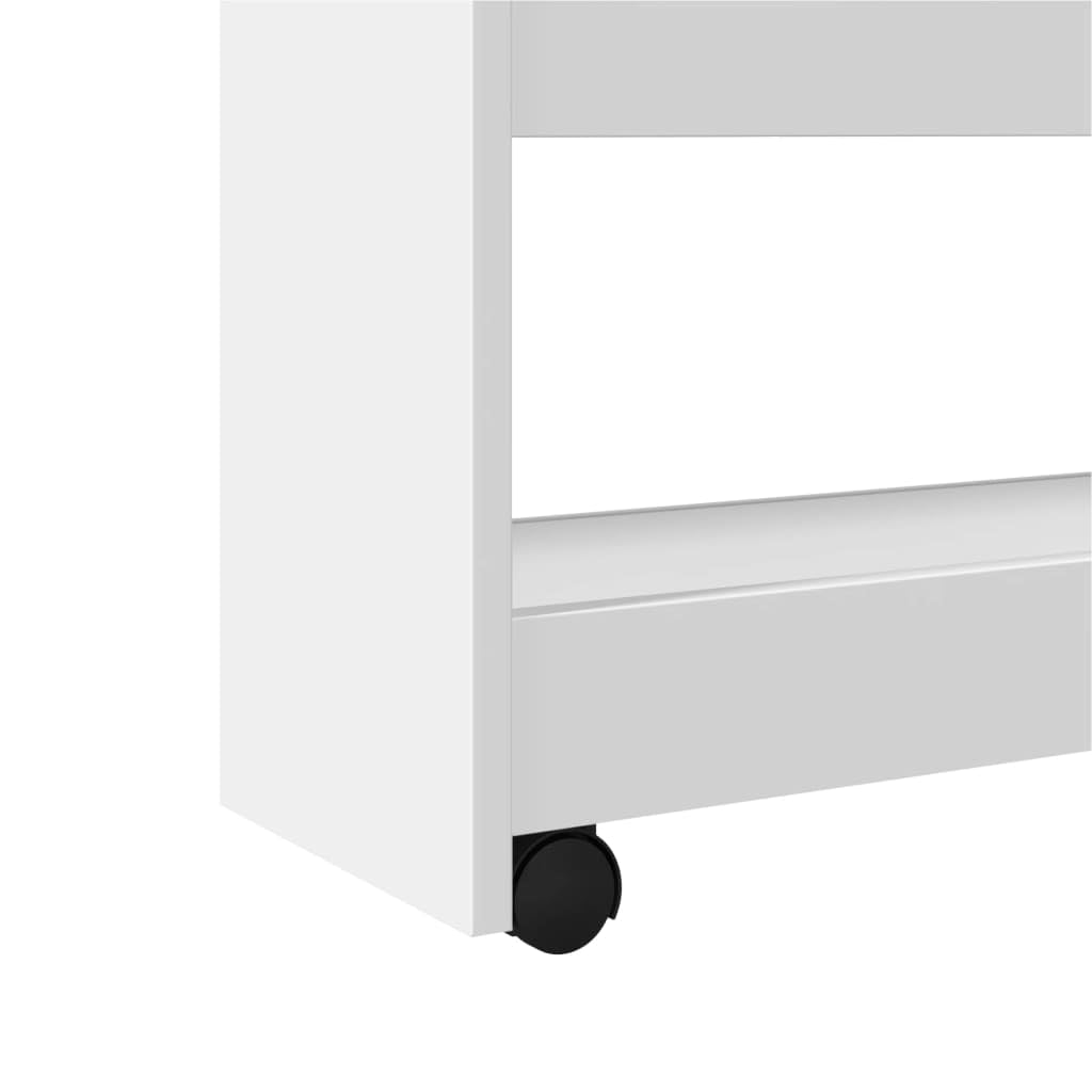 vidaXL Carrito de almacenaje Estrecho de 4 Niveles de Madera de ingeniería Blanca
