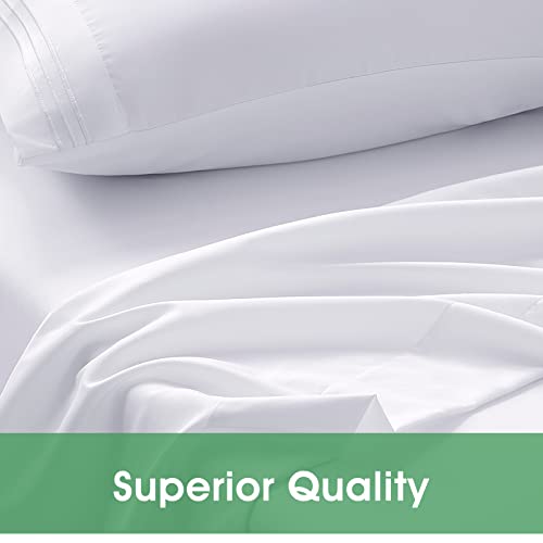 Balichun King Flat Sheets (White) - Pack Of 6 - Soft Hotel Quality Brushed Microfiber Fabric - Wrinkle & Shrinkage & Fade Resistance Top Sheets For Hotel, Hospital, Massage Use #TOP4