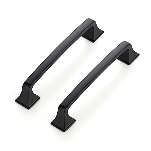 Image of Ravinte Matte Black Square Foot Arch Cabinet Pulls 5 Inch 15 Pack