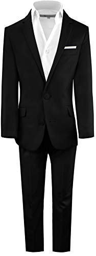 Black N Bianco Boys' First Class Slim Suits Black 2T #TOP26