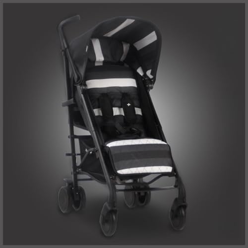 My Babiie MB51 LITE Stroller – from Birth to 4 Years (22kg), Lightweight, Umbrella Fold, Travel Buggy for Toddlers - Charcoal Stripes - Image 3