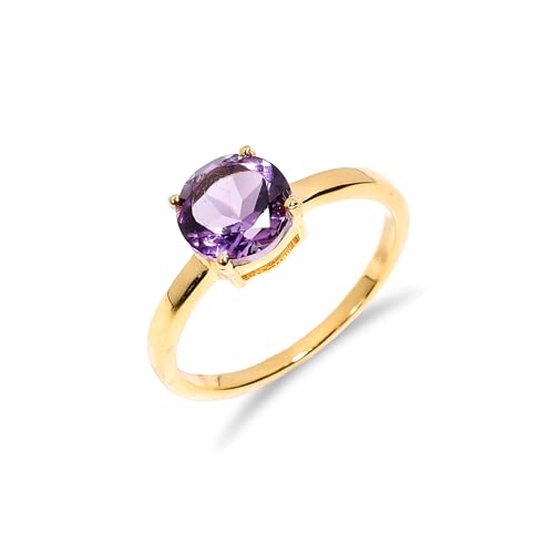 Bague de fiançailles en améthyste naturelle 8mm : éclat de l'argent sterling 925 premium
