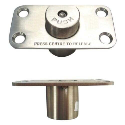 Emergency Release Door Stop 80x40mm in Satin Stainless Steel from EUROART