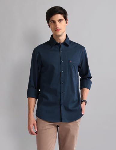Image of Arvind Geometric Patterned Slim Fit Shirt