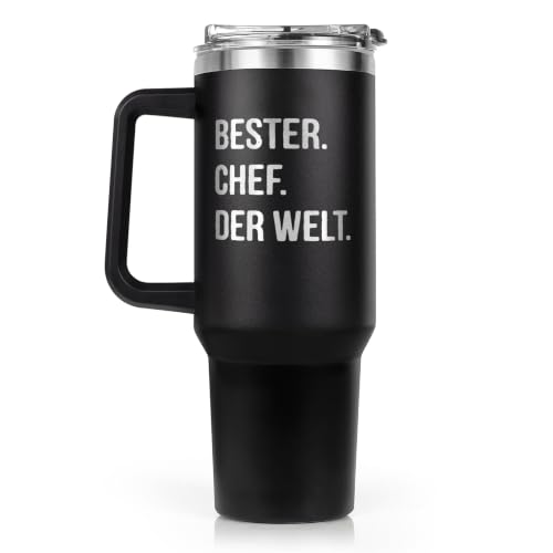 musaecoin Geburtstagsgeschenk für Chef Geschenk für Chef 40 oz Thermobecher 1.18L Thermobecher mit Deckel und Strohhalm