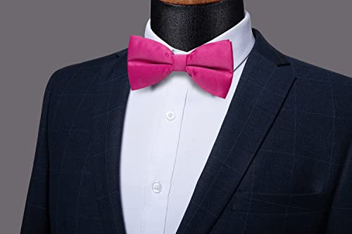 Image of YourTies Bow Ties for Men Pretied Bowties Solid Color Satin Bow Tie Formal Business Tuxedo Wedding Party Prom