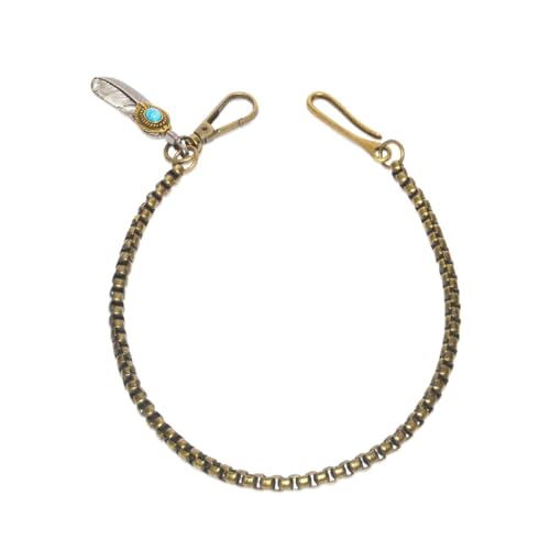 [Goods Land] 2カラー ウォレット チェーン おしゃれ かっこいい アンティーク 風 金属 羽 財布 GD-HANECHAIN-GD