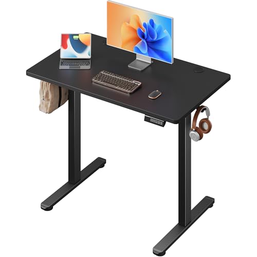 DEVAISE Scrivania Regolabile in Altezza 100×60x(78-118) cm con Piano Intero, Motore Silenzioso, Portata 85kg, Scrivania Ergonomica Sit-Stand per Home Office, Nero