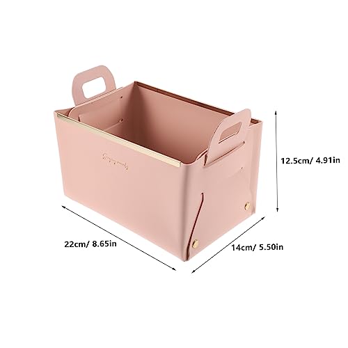 Caja organizadora plegable de cuero para escritorio miniatura 2