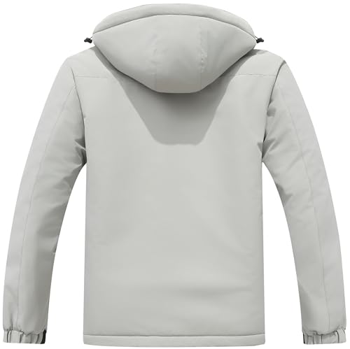 Image of Men's Mountain Ski Jacket Winter Snow Coats Waterproof Warm Fleece Lining Jacket Parka with Hooded