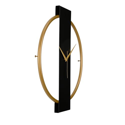 Image of Wakefit Metal Analog Wall Clock Big | 20 Inch | Laser Cut Abstract Home Decor & Gifting Option | for Living Room Study Bedroom & Office Decor | Wocky Metal Wall Clock 500MM Gold