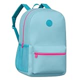 Mochila Feminina Escolar Bolsa Juvenil Infantil Menina Reforçada Escola Faculdade (Azul Celeste)