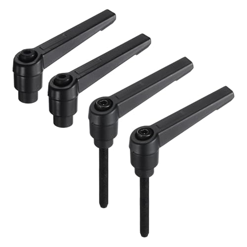 Image of uxcell 4pcs Clamping Lever Adjustable Handle Set Metric M5 x 40mm Male & M5 Female Thread Level Handles Hand Stud Knobs Quick Release Black for Lathe Machinery