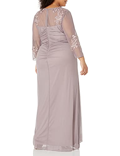 Image of Alex Evenings Womens Plus Size Long Sleeve Sweetheart Neckline Dress