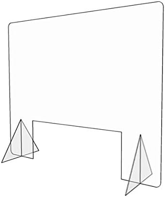 XL Freestanding Acrylic Shield 40" W x 32" H (with 24" x 9" window) 1/8" acrylic