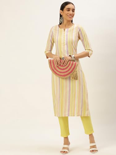 Image of Saanjh Women Printed Regular Kurta with Trousers || Kurta Set for Women || Suit Set