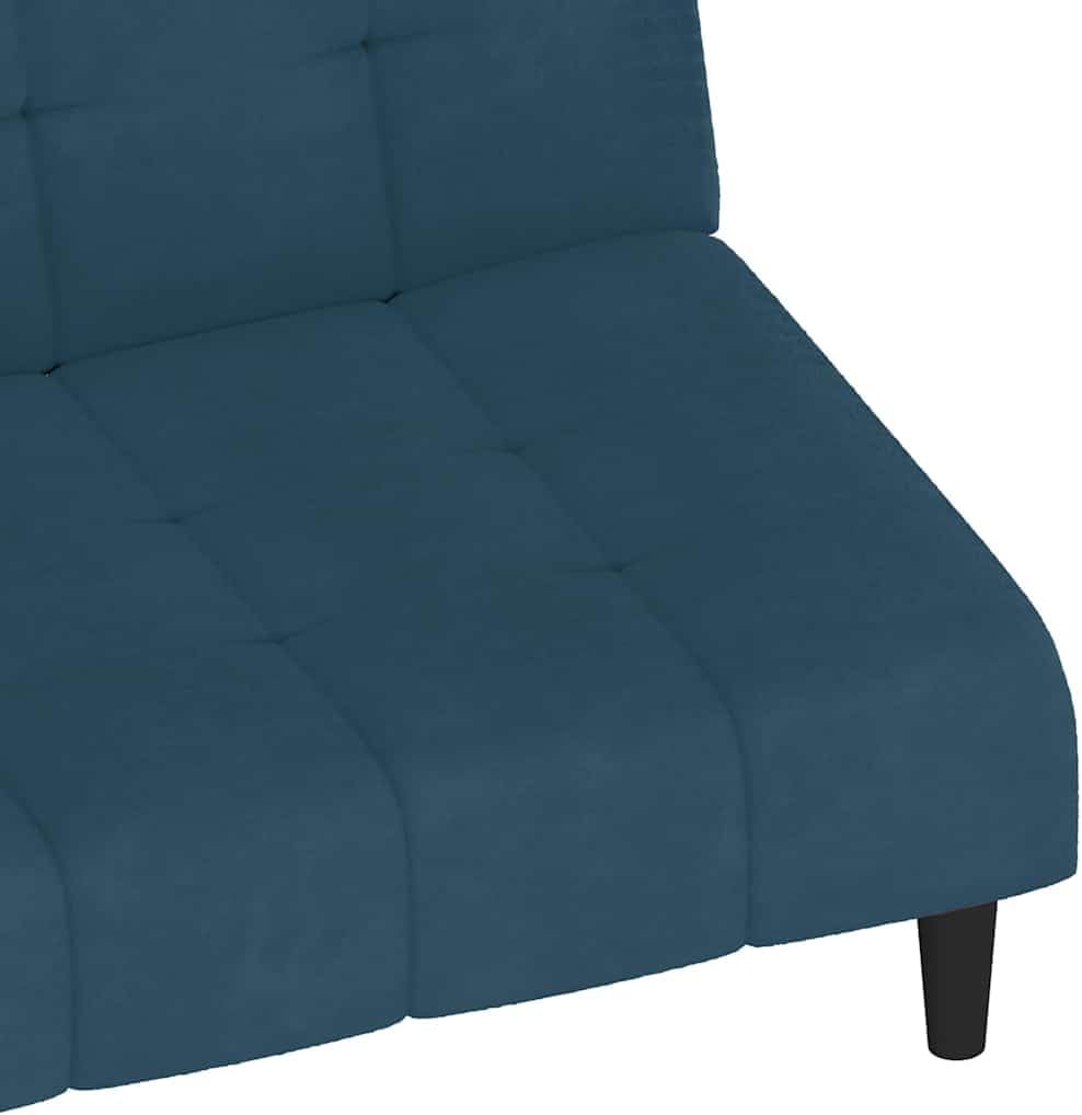 vidaXL 2-Seater Sofa Bed, Convertible Sofa Bed, Loveseat Couch Bed for Living Room Bedroom, Sleeper Sofa, Modern Style, Blue Velvet