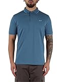 Polo uomo in cotone blu. SUN68 Polo Manica Corta A35110 Colletto con Riga Piccola Tg. L col. 80 Avio Scuro