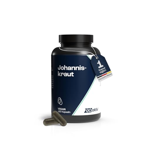 GOaktiv® Johanniskraut Kapseln – pflanzliche Ergänzung zur Unterstützung innerer Balance – vegan, ohne Zusatzstoffe & geschmacksneutral – 180 Kapseln Vorratspack