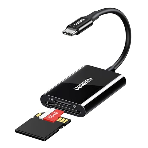 UGREEN USB C Lecteur de Carte SD Adapateur Carte Mémoire MicroSD USB C 5Gbps Card Reader ultrarapide Compatible avec iPhone 17 Air Pro Max 16 15 Série Galaxy S25 S24 Ultra iPad Pro MacBook Air