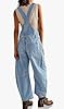 CHARTOU Women Casual Denim Bib Overalls Baggy Barr... #1