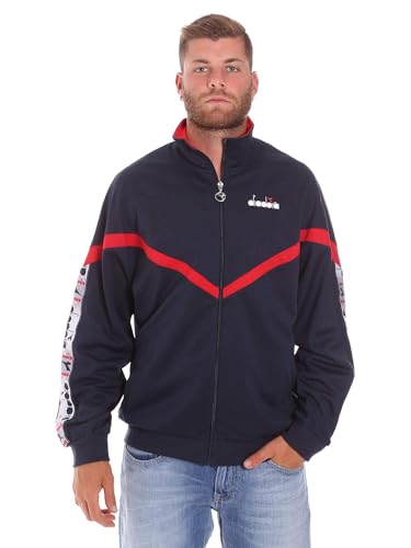 Veste de survêtement Diadora Offside zippée bleue avec col montant protecteur
