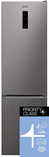 Sauber - Frigorífico Combi SC203I TOTAL Tecnología NO FROST - Eficiencia energética: A+++ - 201x60cm - Acero inoxidable - ENTREGA EN DOMICILIO INCLUIDA