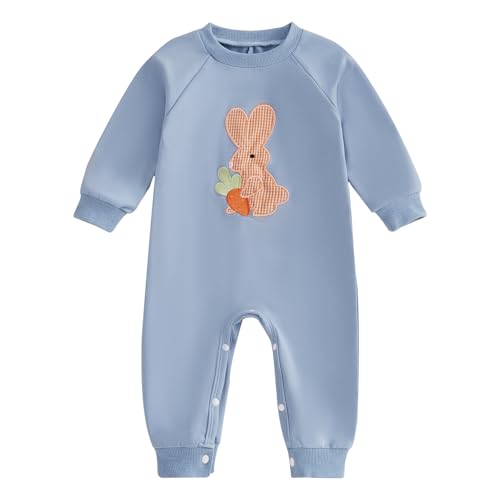 Infant Baby Boy Easter Outfit Clothes Bunny Long Sleeve Romper One Piece Jumpsuit Pants