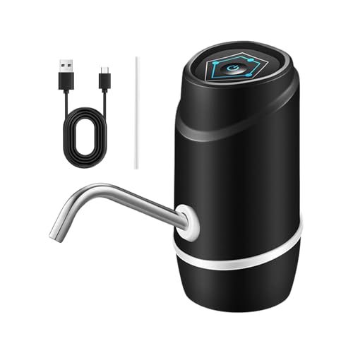 Dispensador de agua eléctrico, bomba portátil, operaciones táctiles de 5 galones, bomba recargable por USB, ideal para el hogar, oficinas y campamento al aire libre, 5.43 x 3.74 x 3.74 pulgadas