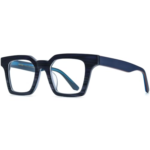Image of HEPIDEM Matte Multicolor Acetate Glasses Frame Men Vintage Square Eyeglasses Optical Spectacles 9289