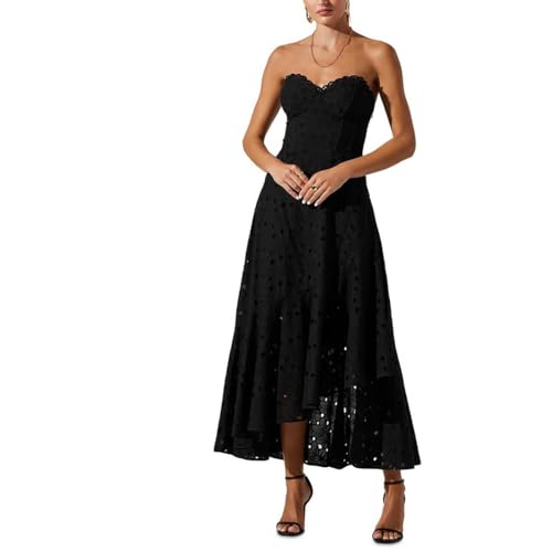 ASTR the label Womens Eyelet Off The Shoulder Bodycon Dress Black M