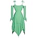 Vibsion Renaissance Fairy Dress Womens Gothic Witch Dress Off-Shoulder Tiered Handkerchief Dress for Fairycore Fashion