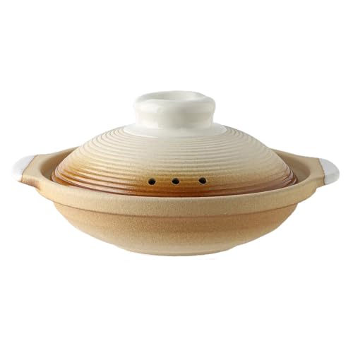 Eleeonora Cazuela Tradicional Donabe para Estufa,Cazuela Resistente Caliente con Tapas Japonesa,Cazuela De CeráMica Japonesa,No Propenso A Agrietarse,para Cocinar Sopas,Guisos
