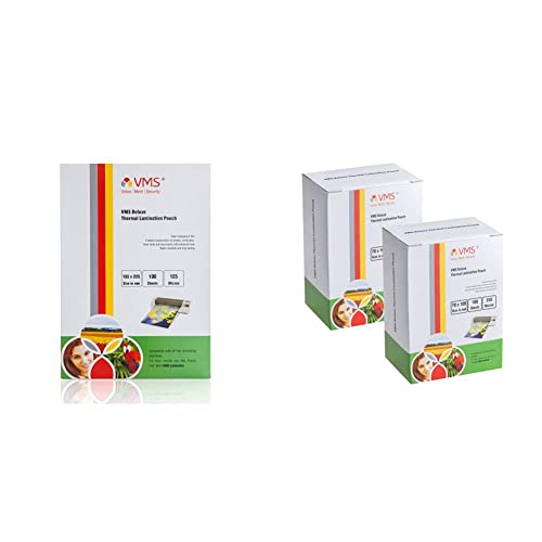 Image of VMS Deluxe Thermal Lamination Pouch(Sheets) & VMS Deluxe 70x100mm 250 Micron Lamination Pouch - 2 x 100 Sheets