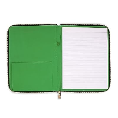 Kate Spade New York Vegan Leather Padfolio, Zipper Portfolio with 8.5 x 11 Writing Pad, Document Organizer for Business, Modern Leopard